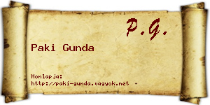 Paki Gunda névjegykártya